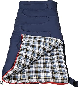 Flannel Sleeping Bag for Adults, Waterproof Cold Weather & Warm Camping Sleeping Bag with Compression Sack, 3 Season Trip Warm Envelope Sleeping Bag for Camping, Hiking, Backpacking, Outdoors