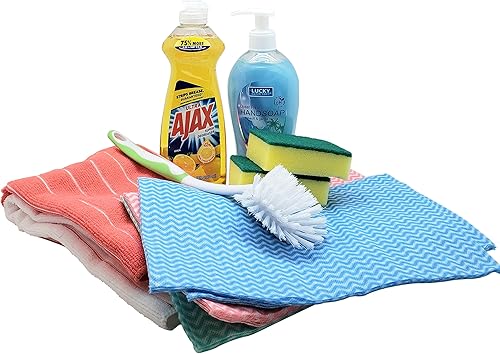 Miniatura 5 de El kit de limpieza de cocina todo incluido para dormitorio viene con jabón para platos, esponjas, jabón de manos y más