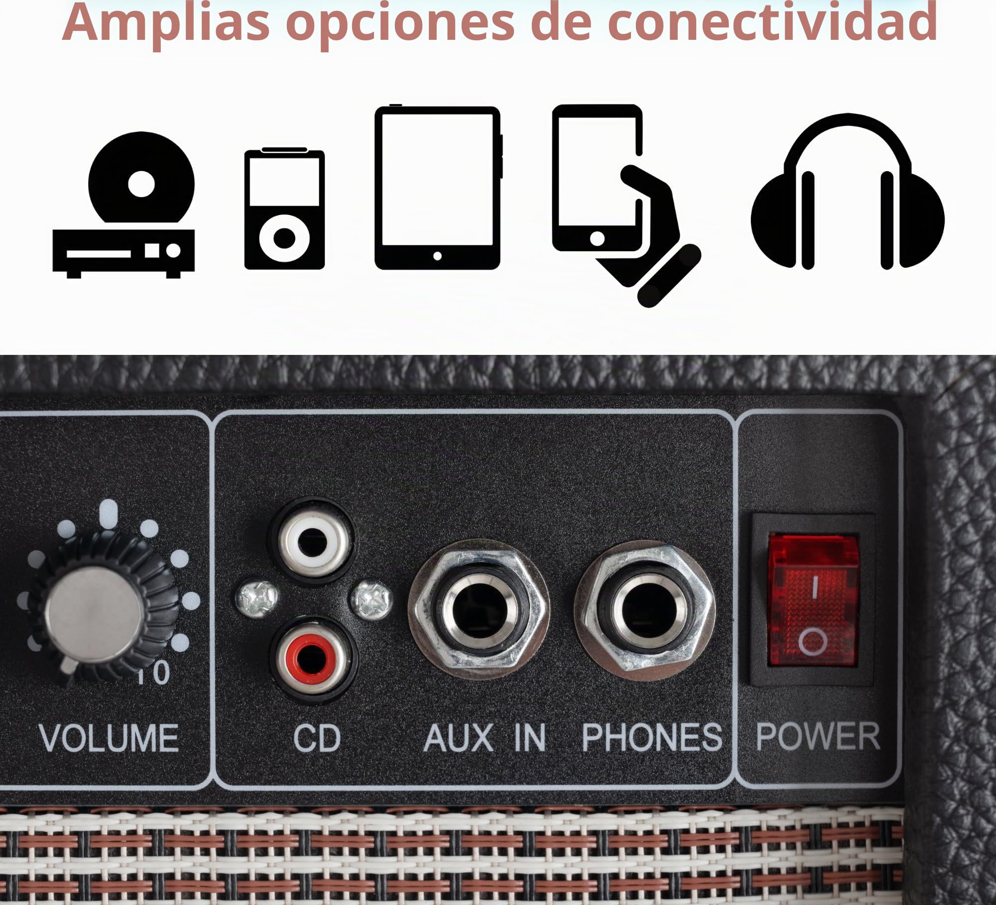 Amplificador Mini Combo Rocktile Scream 15 (15 Vatios, 2 Canales, Portátil, Entrada AUX para MP3/CD, Ecualizador De 3 Bandas, Salida para Auriculares)