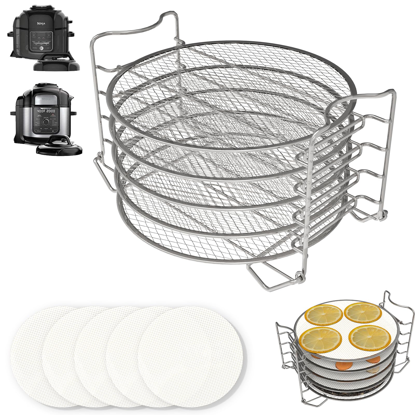 Foodi Dehydrator Rack & Dehydrator Sheets for Ninja Foodi Air Fryer 8 Quart | Air fryer d…