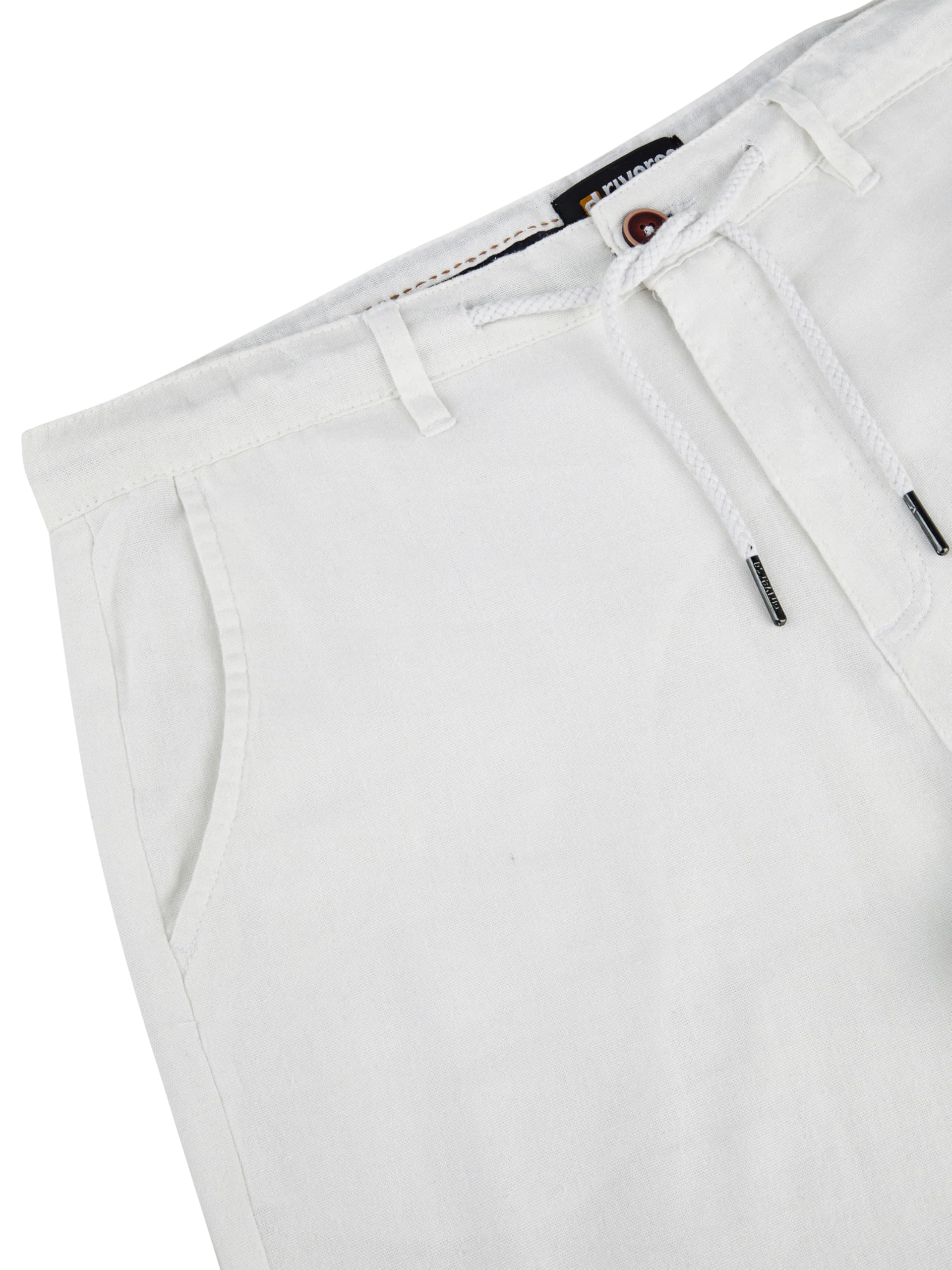 riverso RIVMarco Pantalones de lino largos para hombre, corte regular, pantalones de verano, pantalones de ocio, monocolor, blanco, beige, oliva, azul, negro, S, M, L, XL, XXL, 3XL, 4XL, 5XL