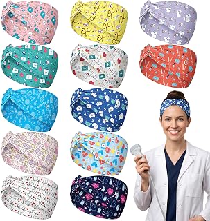 12 Pcs Medical Assistants Gifts for Women Non Slip Headbands | Medical Assistants Week Headbands with Buttons, Ma Appreciation Gifts for Students Nurses Doctors Healthcare Worker
