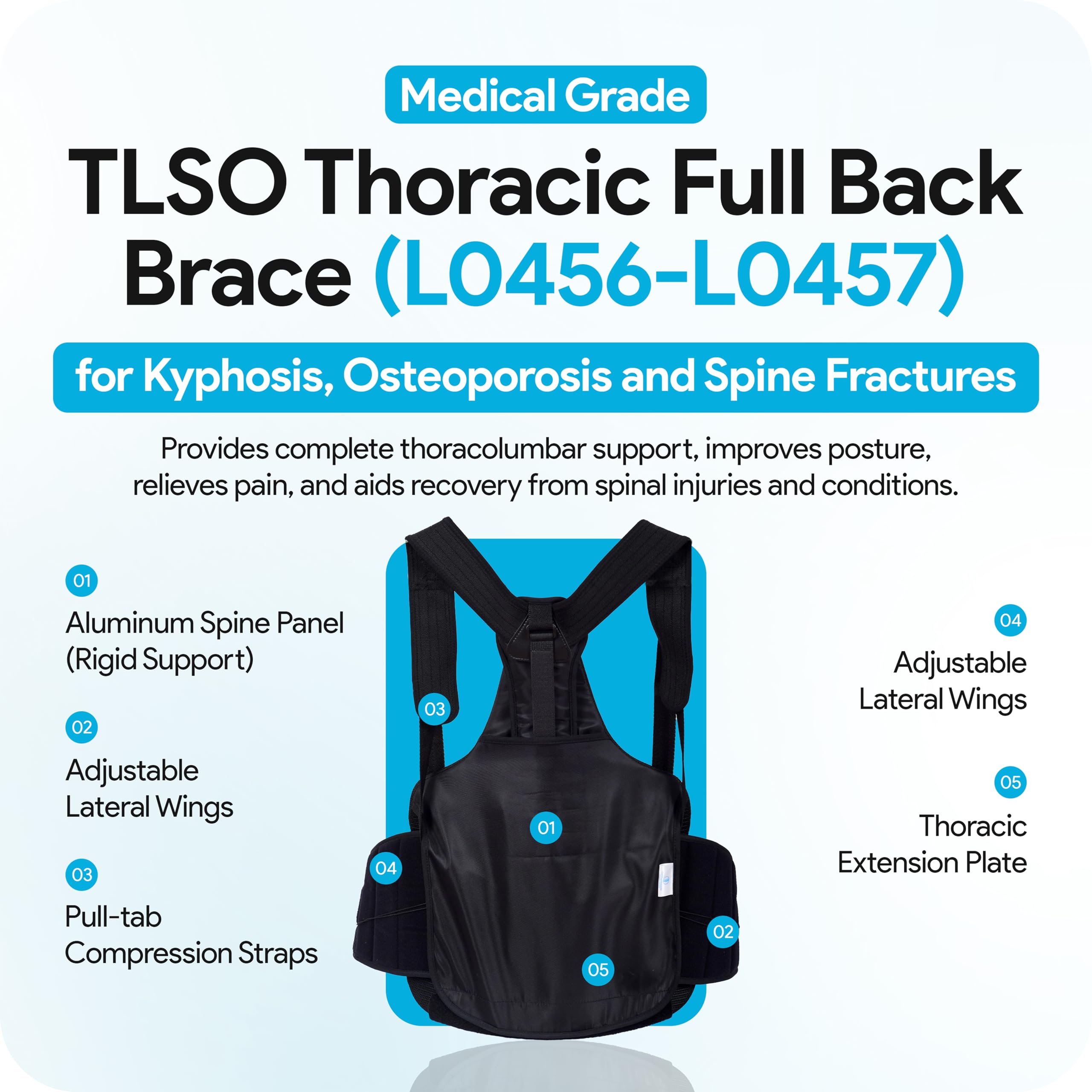 Comfyorthopedic TLSO Thoracic Full Back Brace L0456/L0457 – Medical Grade Upper & Lower Spine Support with Back Compression for Scoliosis, Kyphosis & Post-Surgery Pain Relief, Men & Women — Amazon image 3