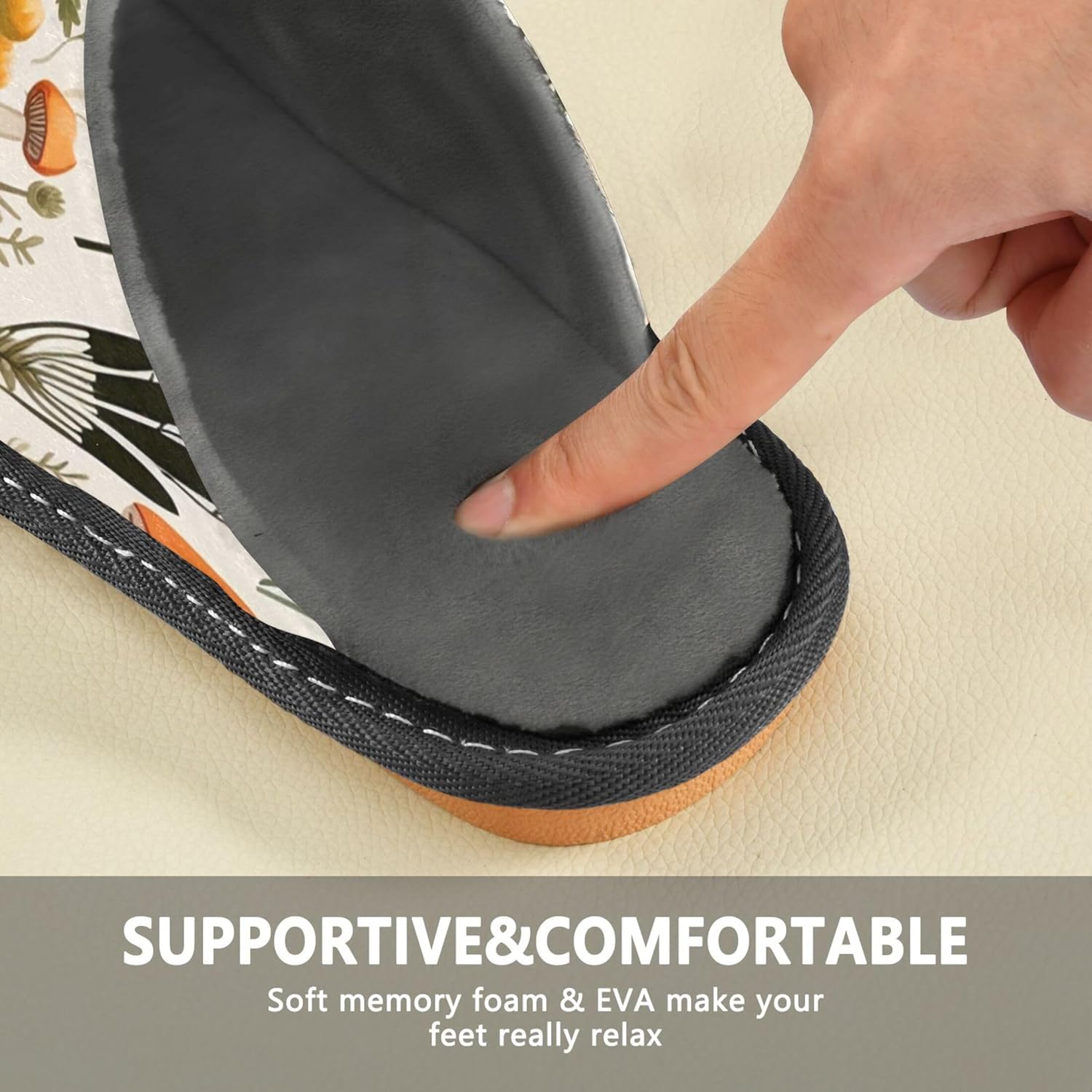 Mushroom House Slippers – Cozy Fuzzy Slippers for Guests, Washable & Disposable, Perfect for Shoeless Home, Spa & Hotel Use A110366