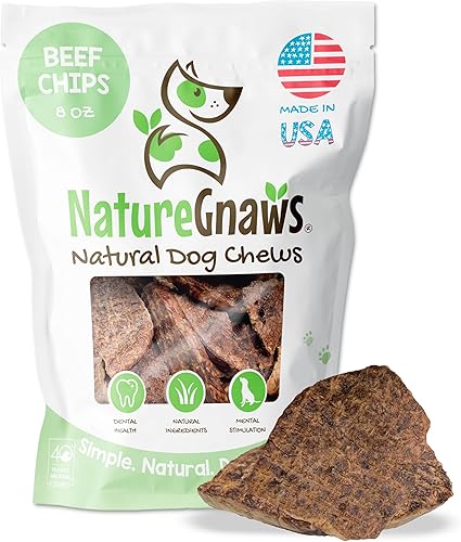 Nature Gnaws - Chips crujientes de Estados Unidos para perros - Golosinas naturales masticables para perros de un solo ingrediente - Fabricado en