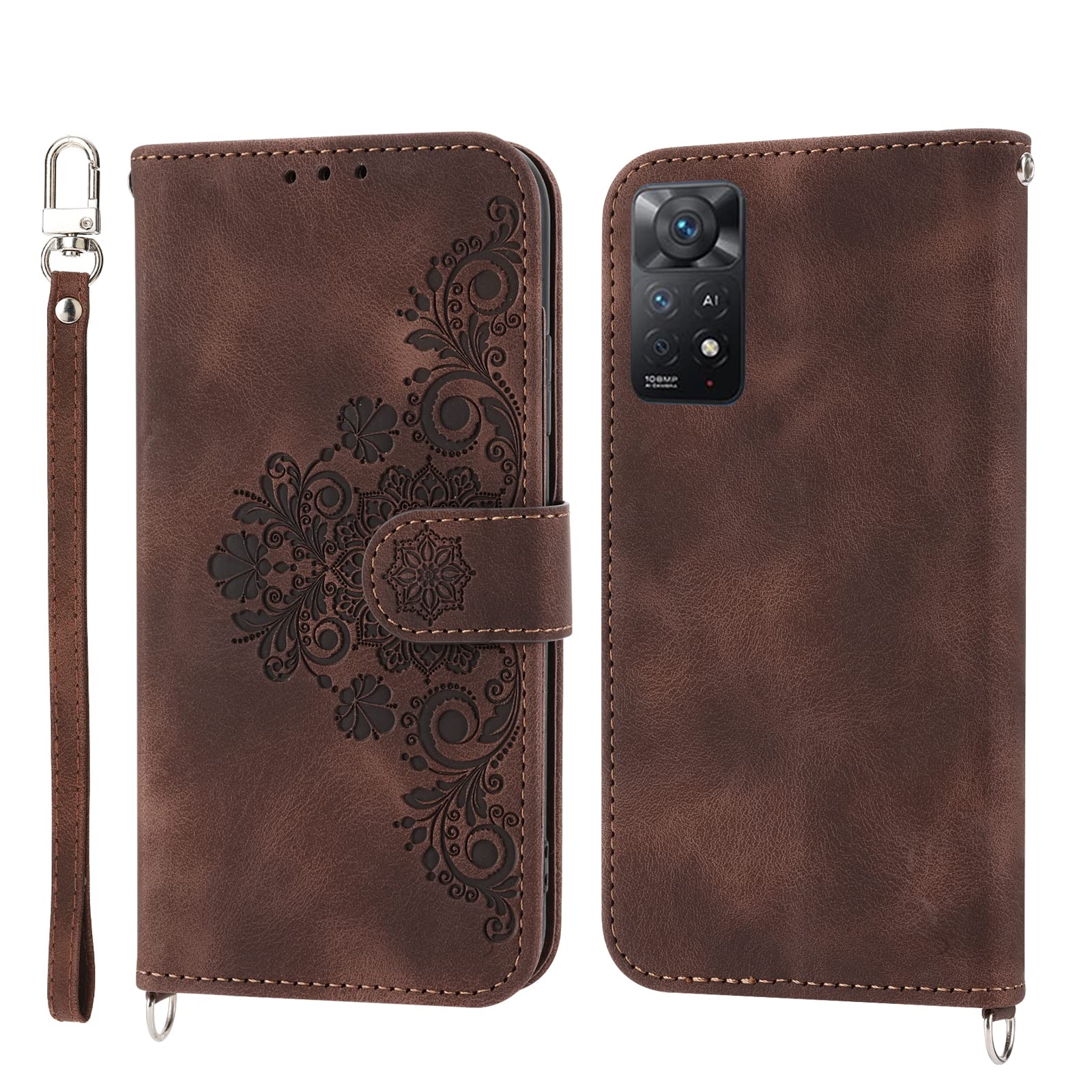 OKZone Cover per Xiaomi Redmi Note 11 Pro 4G / 5G, Custodia Flip Pelle Portafoglio Magnetica Libro [Slot Schede], Silicone TPU Bumper Wallet Supporto Cover, Antiurto [Kickstand] (Nero