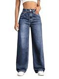 Straight Leg Jeans for Women&comma;High Waisted Wide Leg Loose Stretchy Boyfriend Denim Pants Baggy Jeans for Women