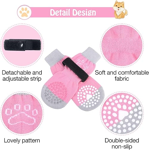 Miniatura 3 de SCENEREAL Calcetines antideslizantes de doble cara para pavimento fríocaliente, zapatos antideslizantes para suelos de madera dura para dejar de