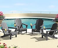 Vista 422 de SERWALL - Silla plegable Adirondack para patio, jardín, exterior, resistente a la intemperie, sillas para hoguera, color naranja