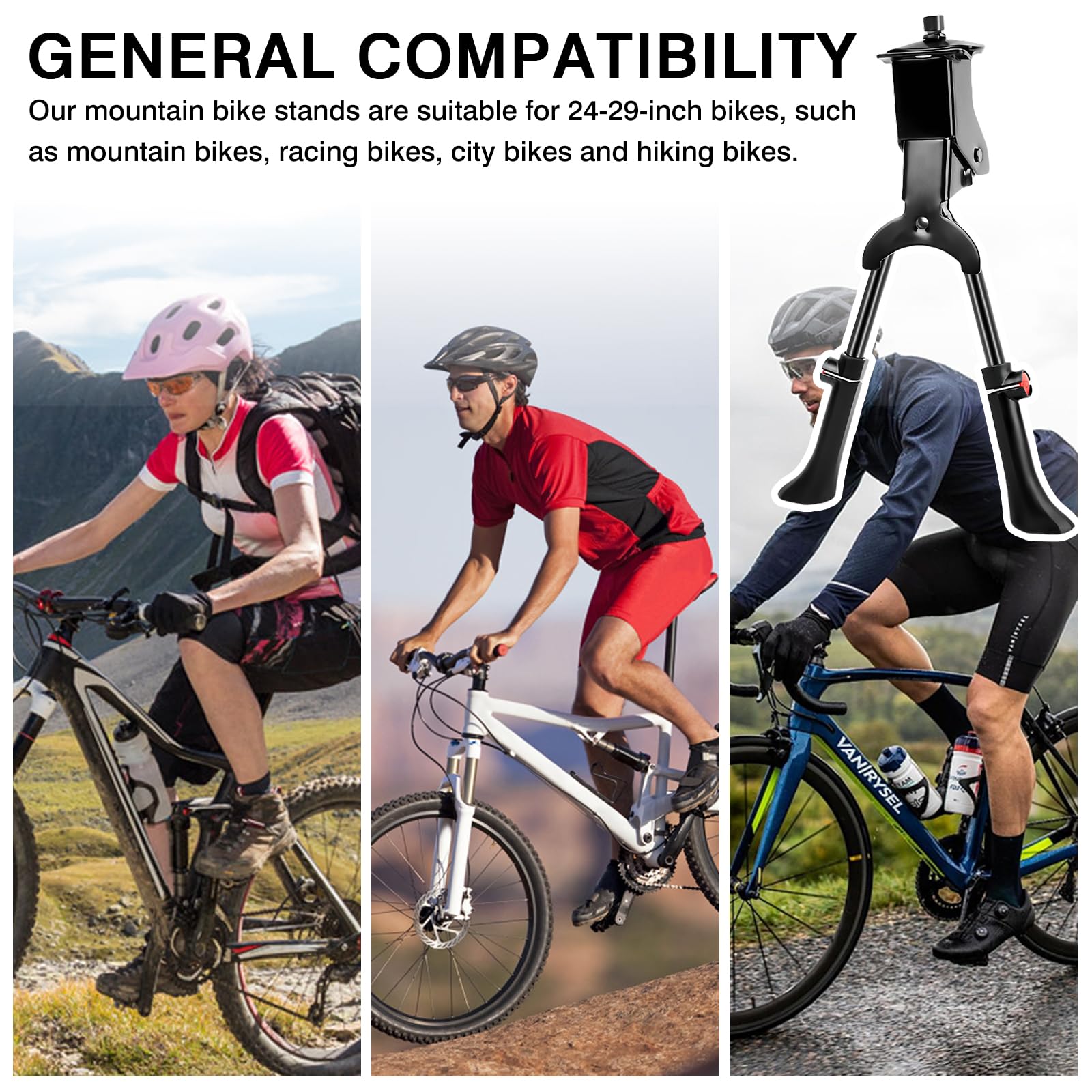 YBLNTEK Fahrradständer Höhenverstellbar – Doppelbein, Alu, Für 24–29 Zoll Räder (max. 5,1 Cm Reifenbreite), Bis 35 Kg
