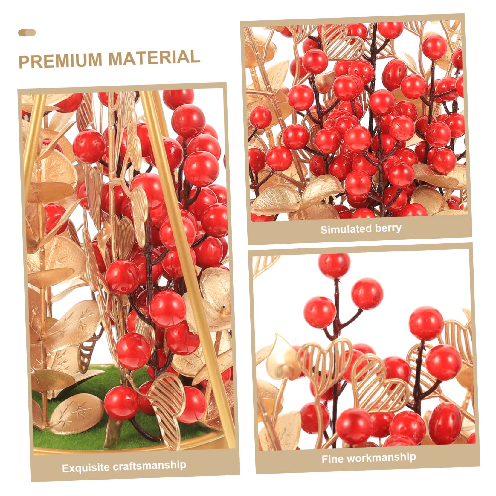 PRETYZOOM 2st Künstlicher Blumenkorb Chinesische Tischdekorationsblume Neujahr Geld Bonsai Geld-bonsai-baum Brautduschengeschenke Der Roten Beeren Tischdekorationen Für Hochzeiten Paar Eisen