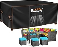 Vista 7 de Fundas para Juego de Muebles de Patio Impermeables, Fundas Impermeables para Juego de Sofá Seccional de Exterior, Funda para Juego de Mesa