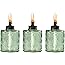 TIKI Brand 1118129 Set Sail Glass Table Torch 3-Pack 5.5-inch, Green