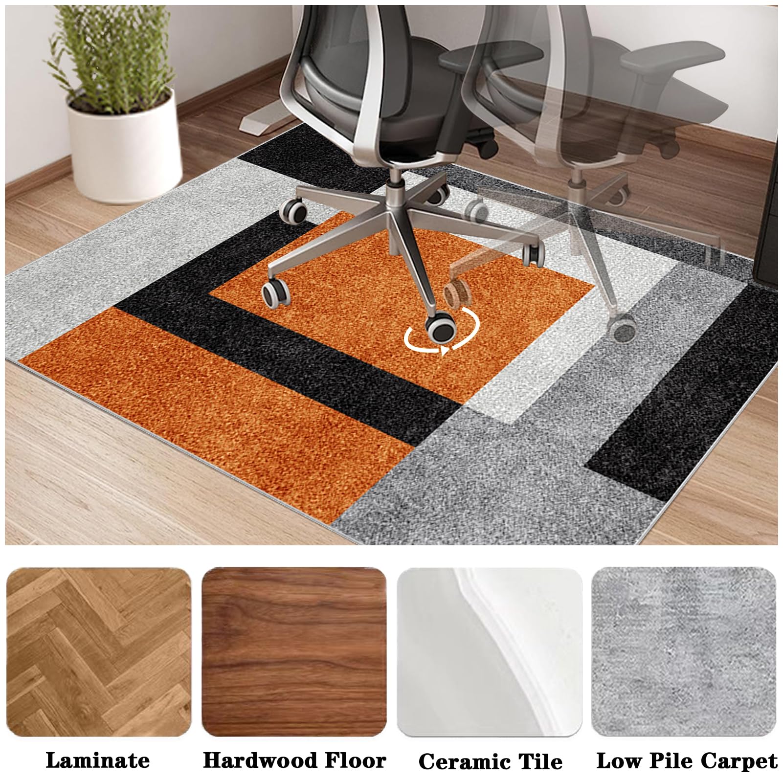 Tappeto per Sedia Ufficio Gaming 130 x 150 cmTappetino per Sedia da Scrivania, Tappetino di Protezione per Pavimento, Tappeto per Sedia con Ruote, Tappetino Pavimenti per Parquet e Pavimenti Duri