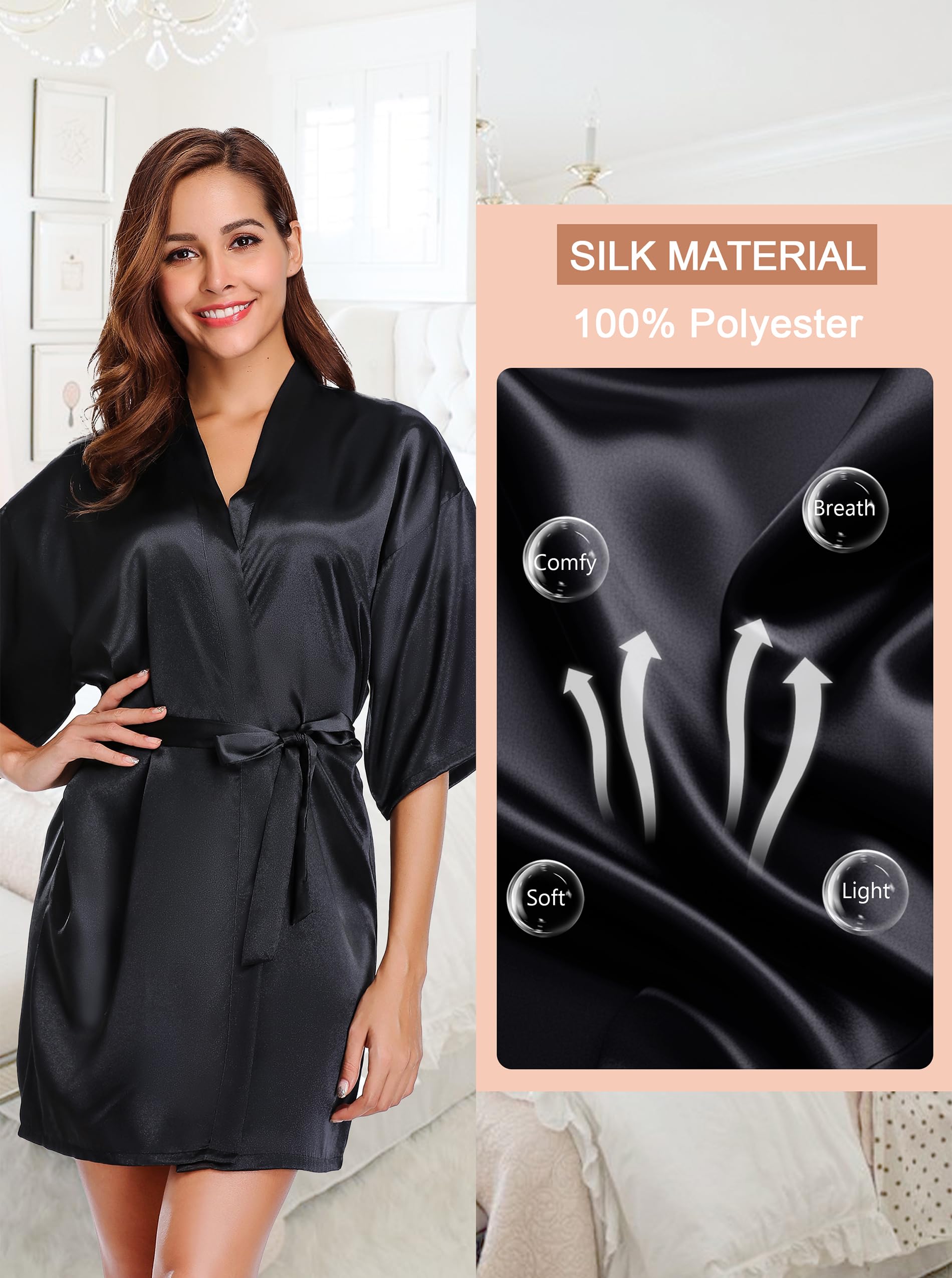 Wikoan Accappatoi e Vestaglie da Donna Elegante,Kimono Donna/Camicie da Notte per Donna/vestaglia donna corta