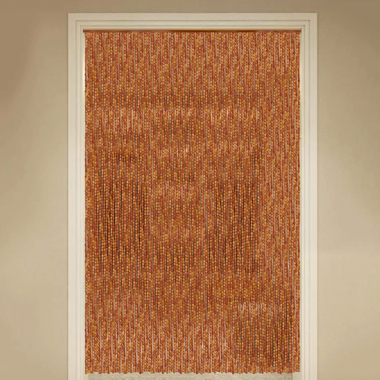 Rideau en perles de bambou pour portes et séparateur de pièce, séparation en bois naturel pour décoration d'intérieur, panneau d'écran de perles suspendues personnalisées