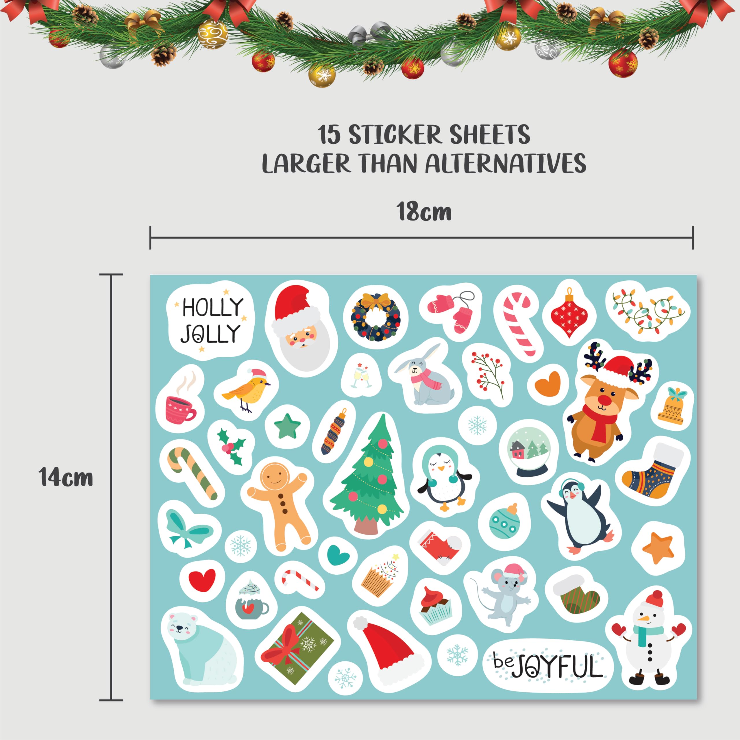 Christmas Stickers, Over 700 Premium Gloss Paper Stickers for Children, Festive Xmas Decorations for Crafts Scrapbooks - Image 4