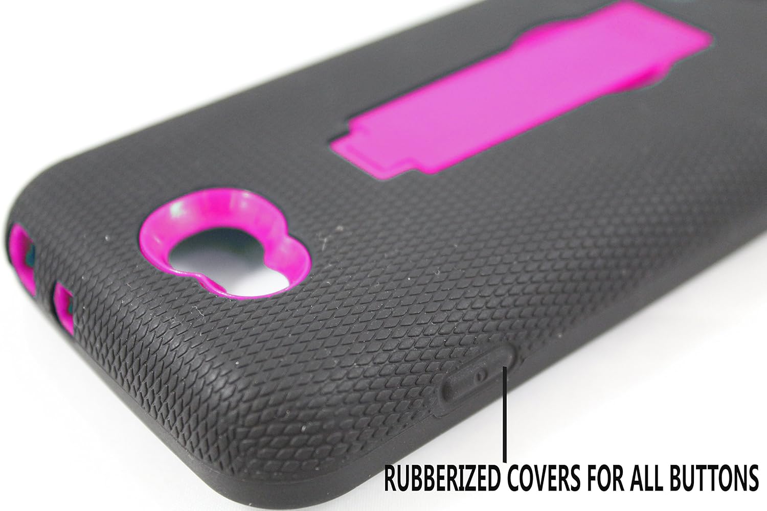 LG Optimus Exceed 2 Case, Starshop LG Optimus L70 VS450 (Metro PCS) / LG Realm LS620 (Boost Mobile) / LG Optimus Exceed 2 W7 (Verizon) Premium Durable Rugged Shell Hybrid Protective Phone Case Cover with Built in Kickstand Pink