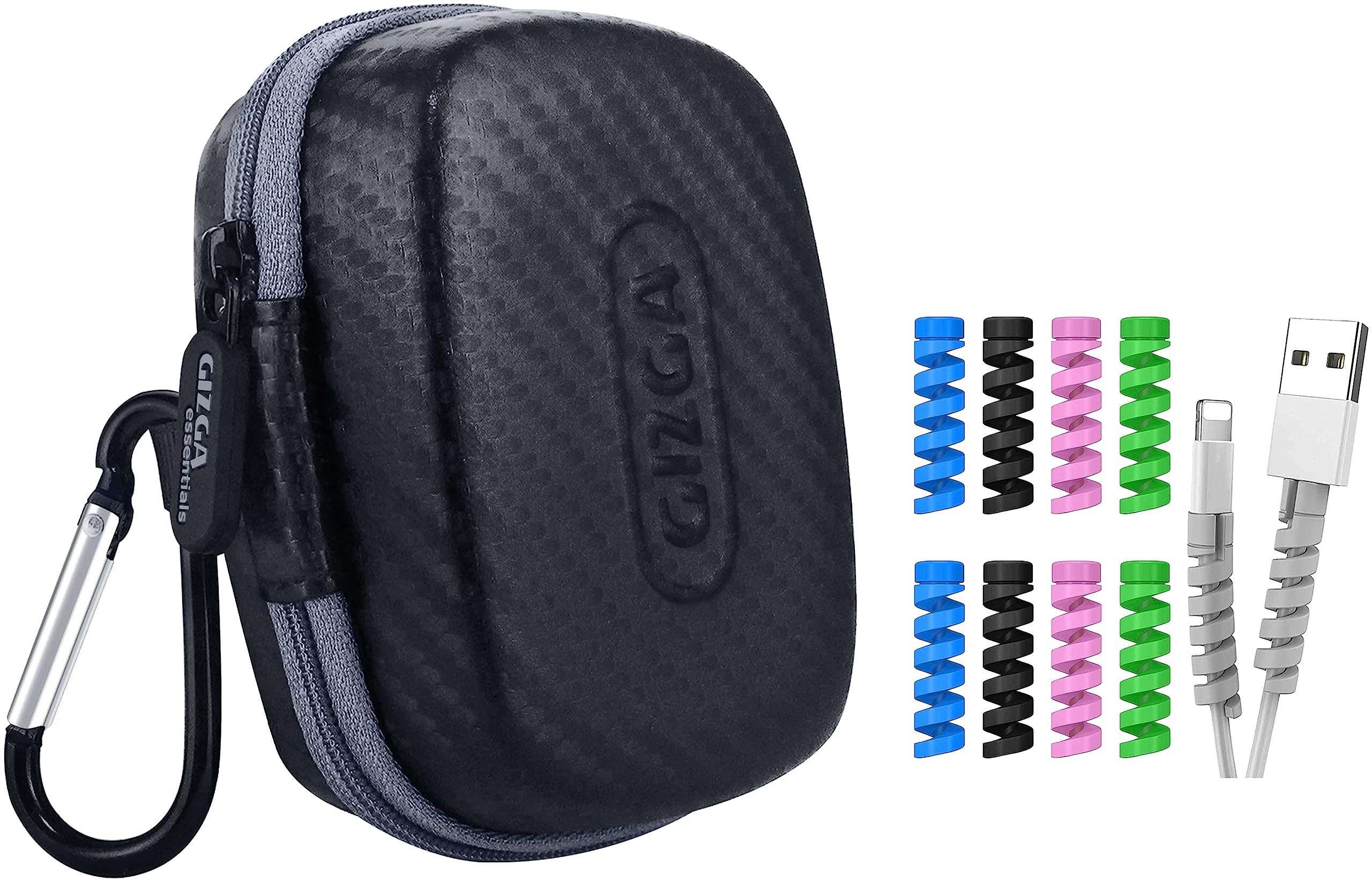 Gizga Essentials Carrying Case for JioFi 4G M2S and JioFI3 WiFi Hotspot Dongle Black & Earphone Carrying Case, Multi-Purpose Pocket Storage Travel Organizer