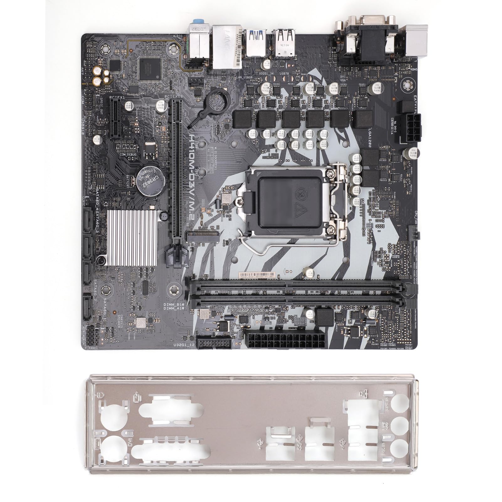 Placa Base para Computadora, Zócalo LGA 1200 Core de 10.a Generación Compatible con 2 Ranuras DIMM DDR4 hasta 64 GB de RAM Placa Base de Escritorio, ATX con Ranura SSD M.2 NVMe PCIe 3.0 para