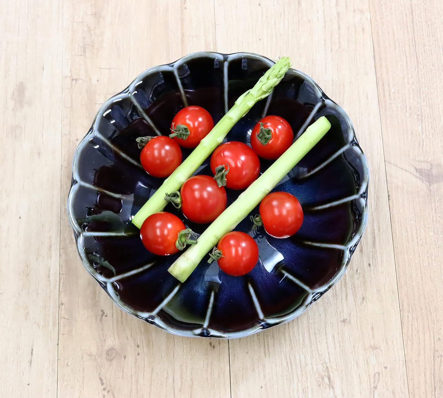 Castle Enterprise, Dishes That Shine Out Dishes Series, 6.7 inches (17 cm), Shallow Bowl, Titanium Denim, 1 Piece