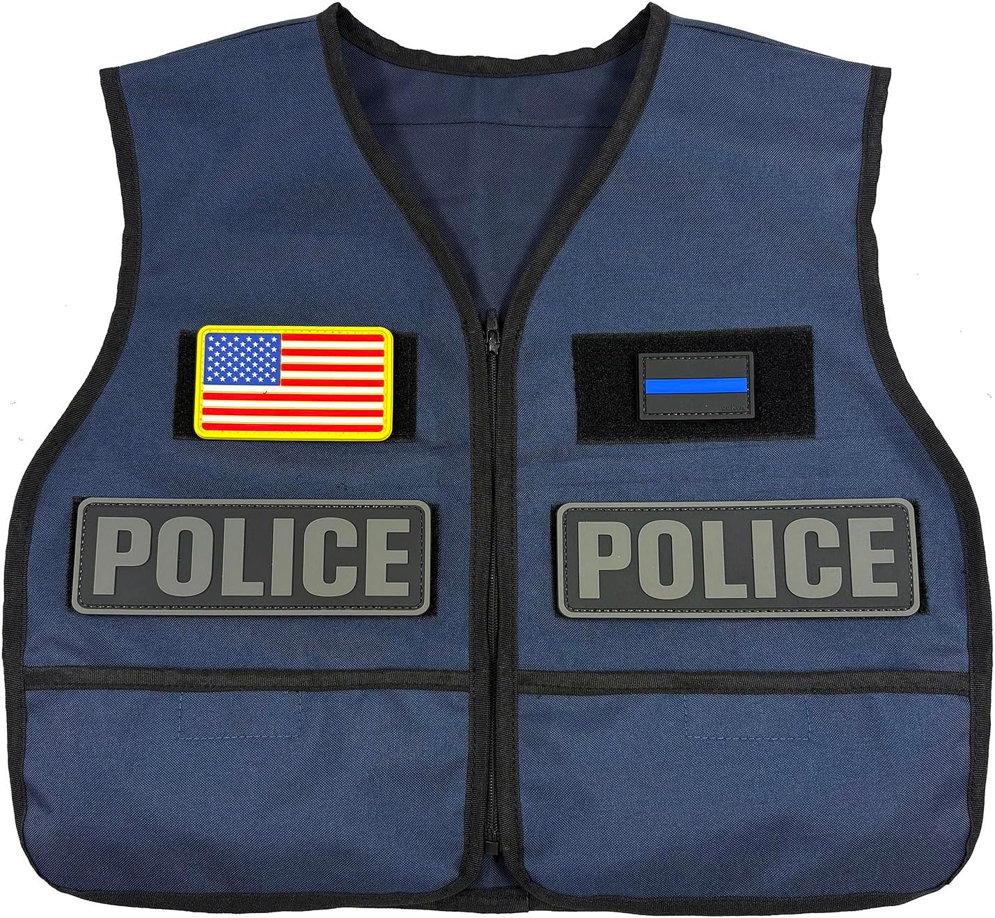 Police Costume Vest with 4 Themed Cosplay Patches Role Play Halloween Cosplay Set for Women Cop Costume Parties
