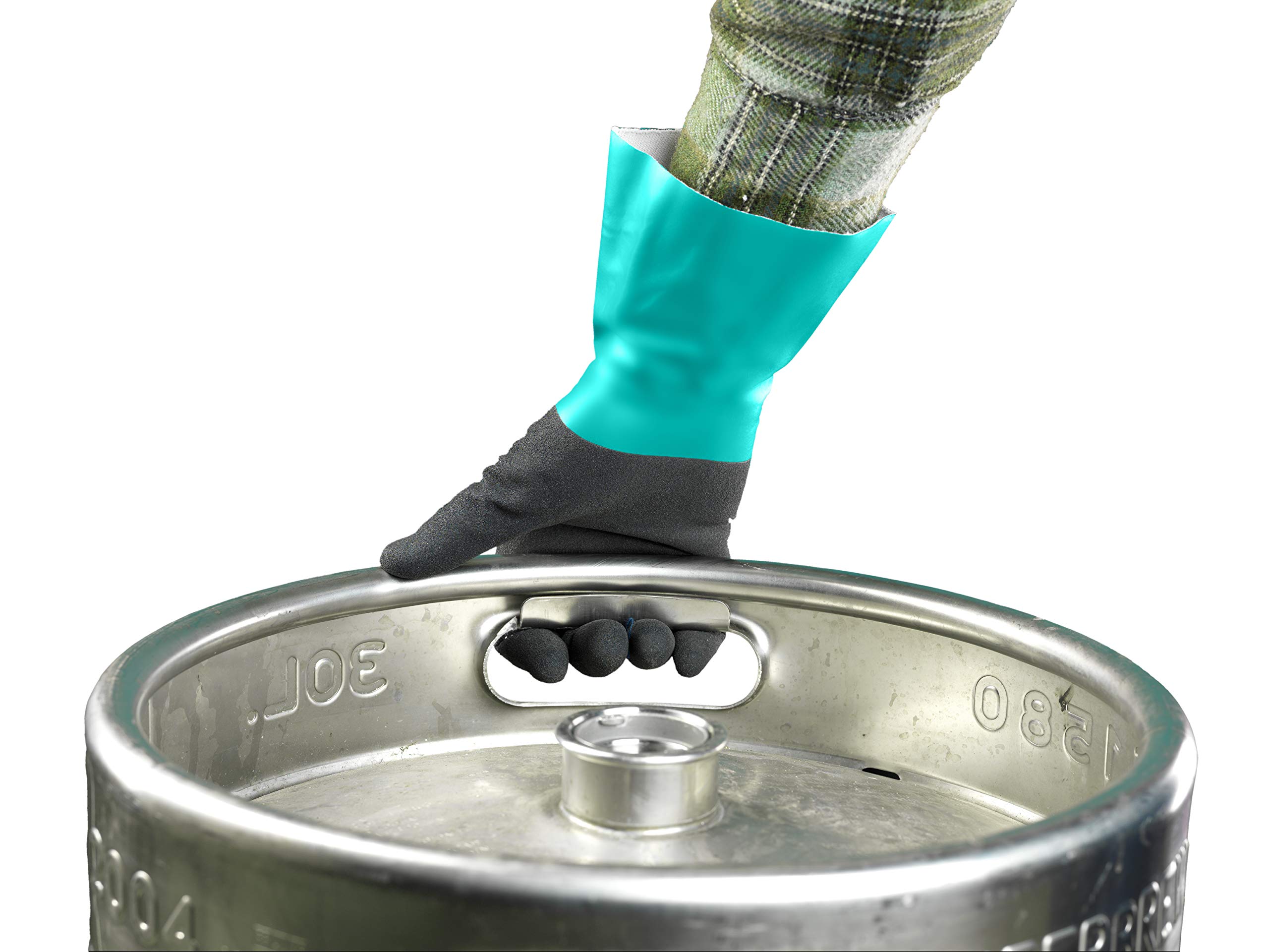 Ansell AlphaTec 58-530W Gants Protection Chimique en Nitrile, Gant Impérméable Très Résistant Liquides et Solvants, EPI Homme Femme, Réutilisable, Taille L (6 Paires)