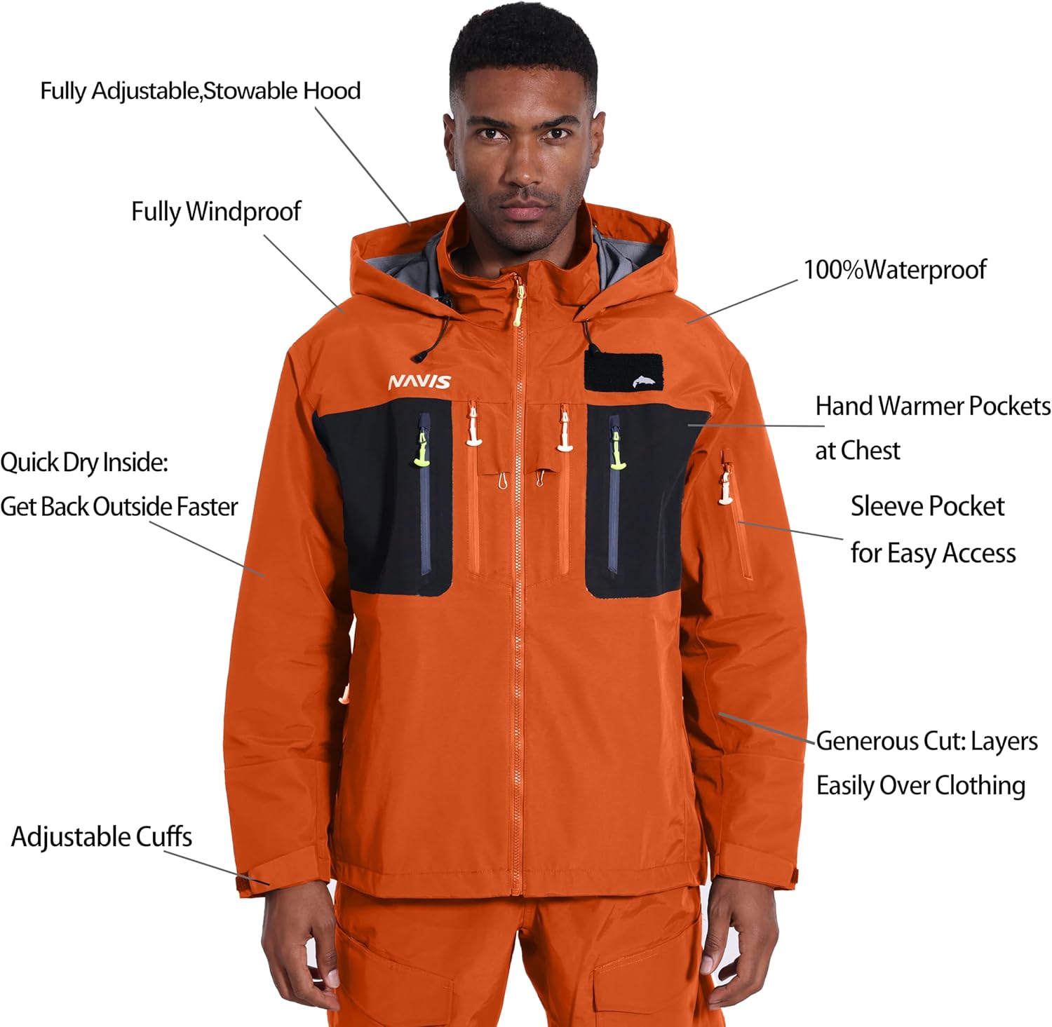 Men’s 3L-Gore Pro-Tex Waterproof Fishing Jacket & Bib Pants Set – Waders & Foul Weather Gear - Image 4