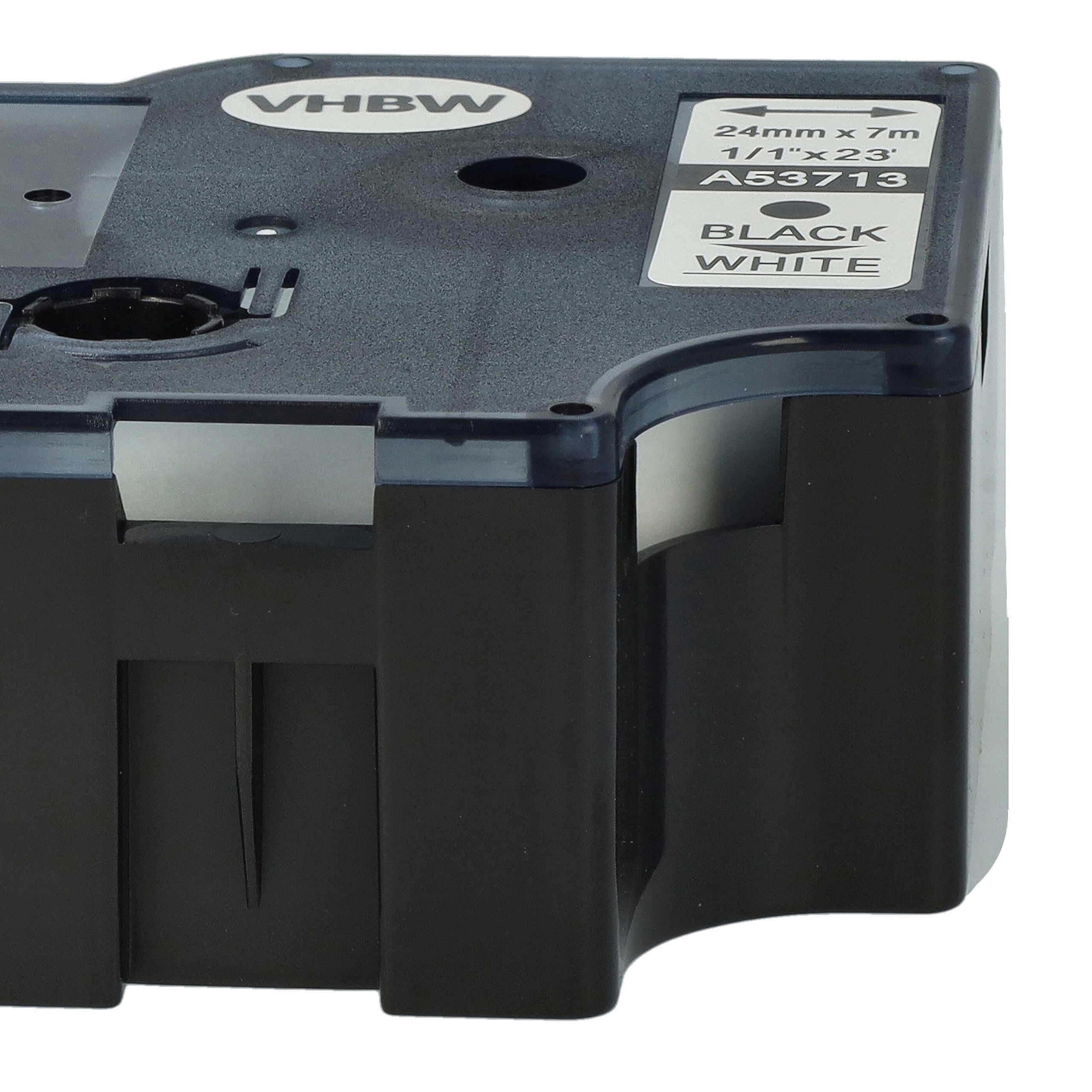 vhbw 50 x taśma do etykiet, kompatybilna z Dymo LabelMaker PC, drukarka etykiet PC2 24 mm, czarna na białym tle