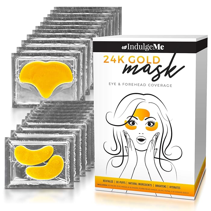 Buy Gold Eye Masks, Plus Forehead Pads, Collagen Eye Patches for Puffy