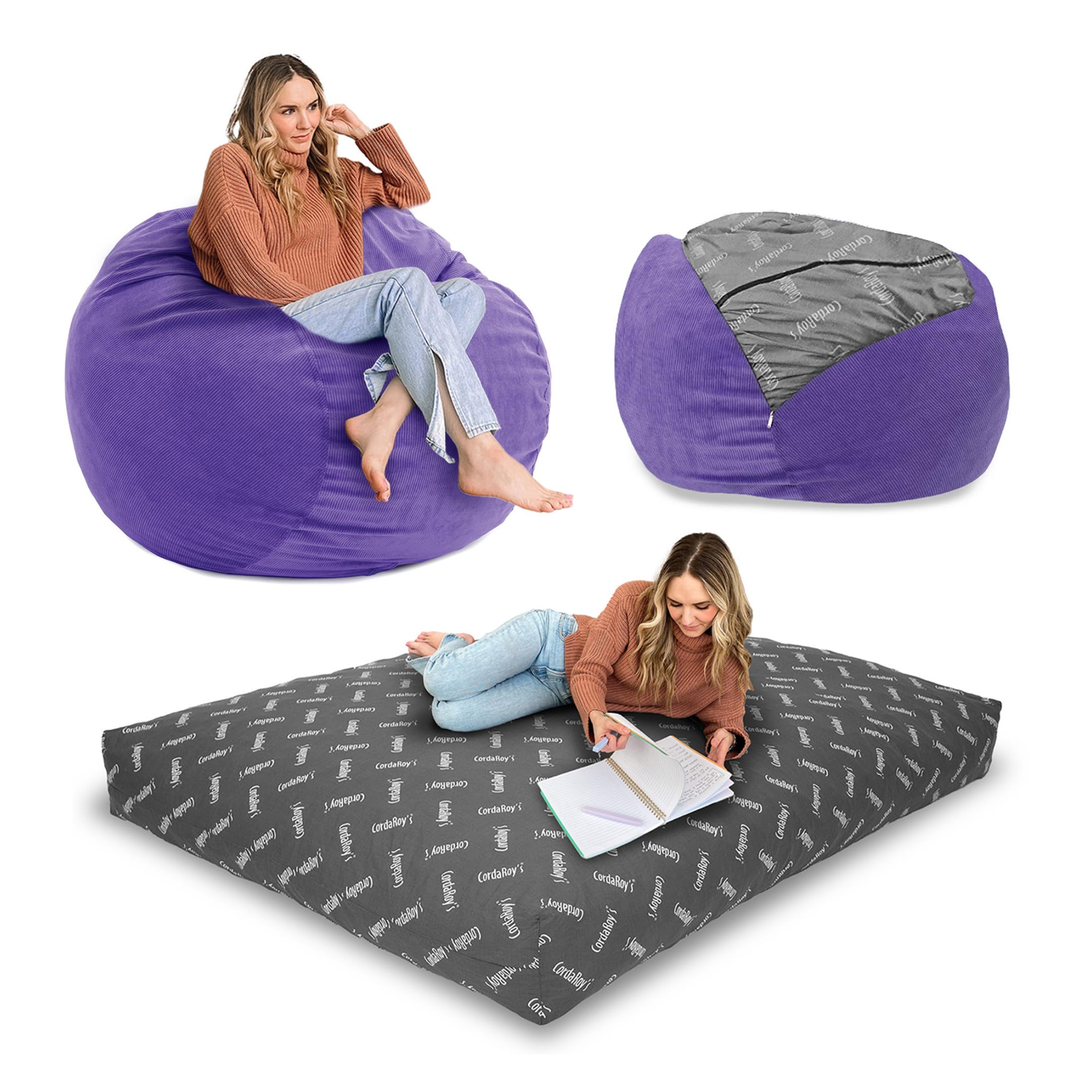 kiyoシシクイCORDUROYBAKER L.PURPLE 34 Amazon.com: CordaRoy's Corduroy Bean Bag-Convertible Bean Bag