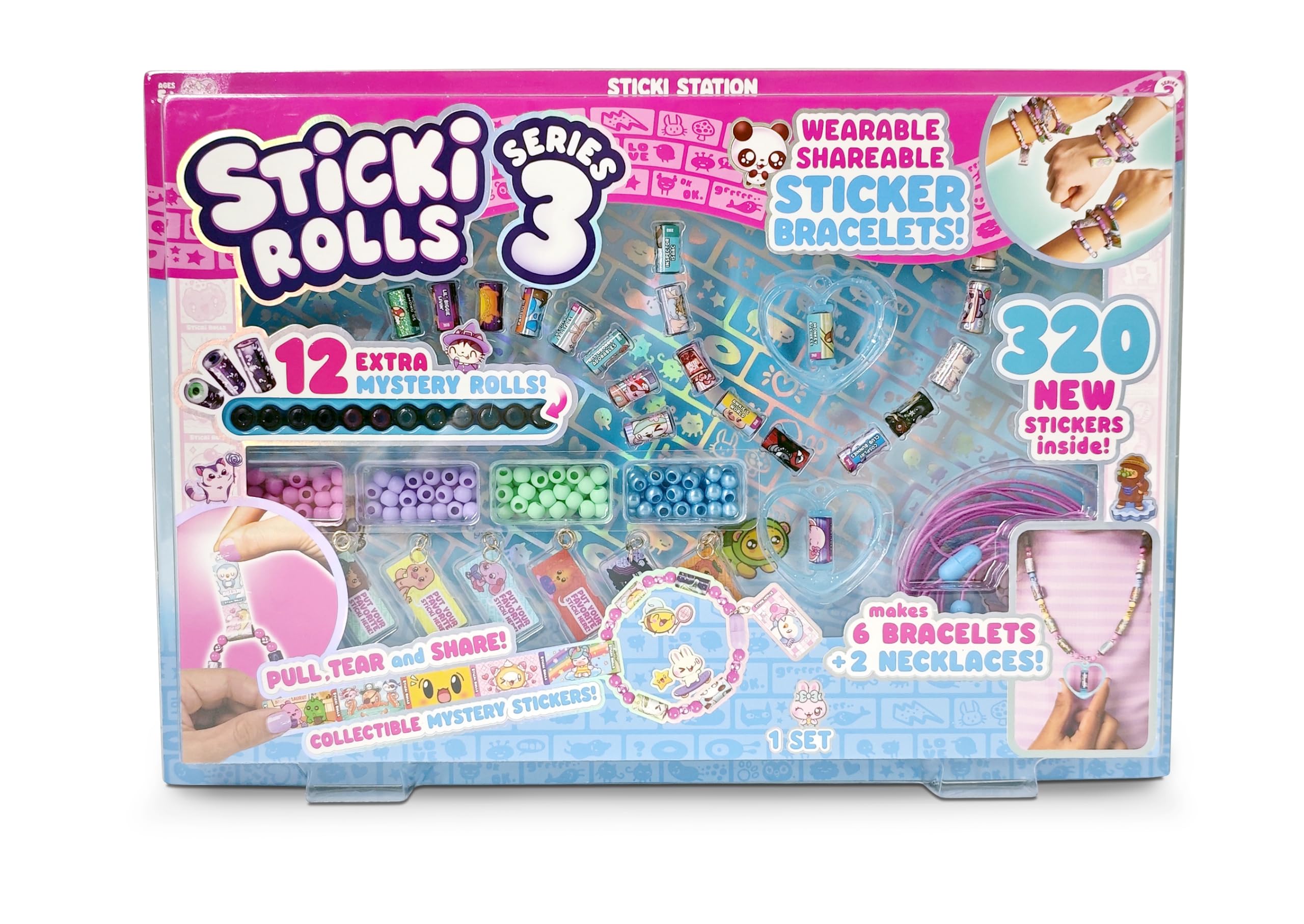 Sticki Rolls Sticki Station S3, Wearable Shareable Sticker Bracelet Jewellery Kit