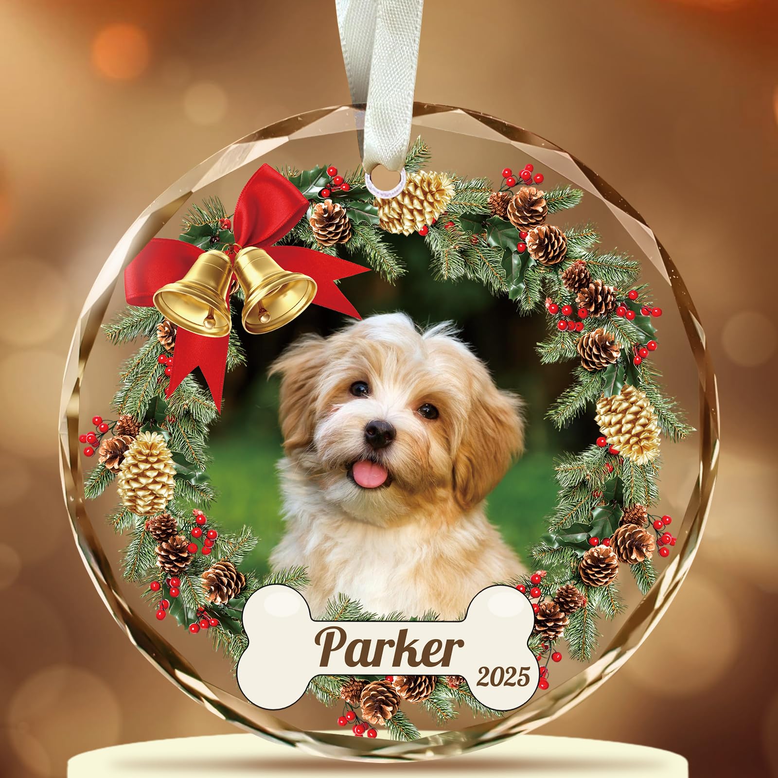 Personalised Dog Christmas Tree Crystal Decorations, Custom Pet Memorial Gift, Ornament for Trees Decorations, Puppy Cat Keepsake Gifts Lover