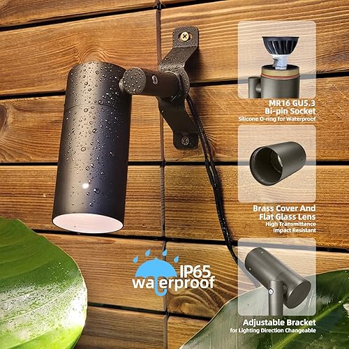 Miniatura 2 de MALORY Luz LED de latón para paisaje, bajo voltaje, luz de árbol, iluminación de paisaje al aire libre para patio, jardín, césped, pared, patio con