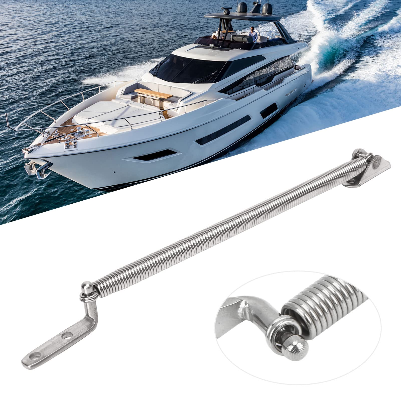Boat Hatch Support Spring, 2pcs Safe 304 Stainless Steel 8 1/4in High Strength Hatch Support Adjuster for Camper for Yacht