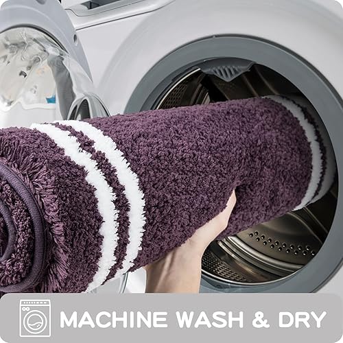 Miniatura 7 de PURRUGS Alfombra de baño antideslizante de 24 x 36 pulgadas, súper absorbente y de secado rápido, alfombra de baño de microfibra lanuda lavable a