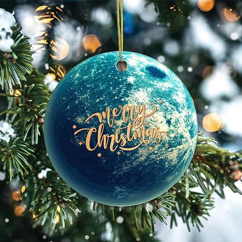 Miniatura 2 de Two-Side Printed Universe and Planets Ceramic Christmas Ornament, Novelty for Family Friends Kids, Astronomy Fans Christmas Keepsake Pendants