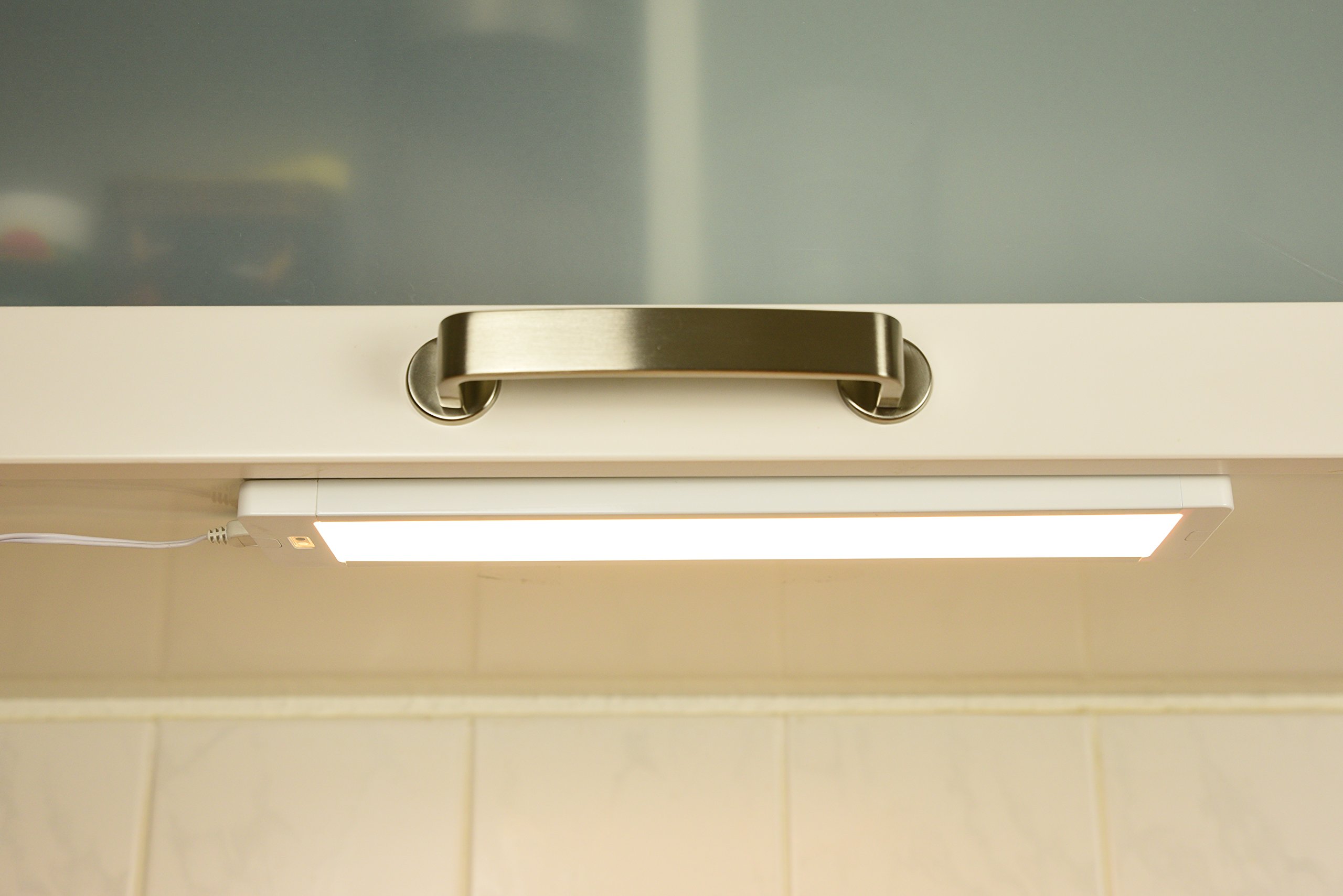 Dualux Neptune Réglette LED | Barre de lumière LED avec détecteur de mouvement, Très Clair et plat, idéal comme lampe de cuisine, blanc 30 cm