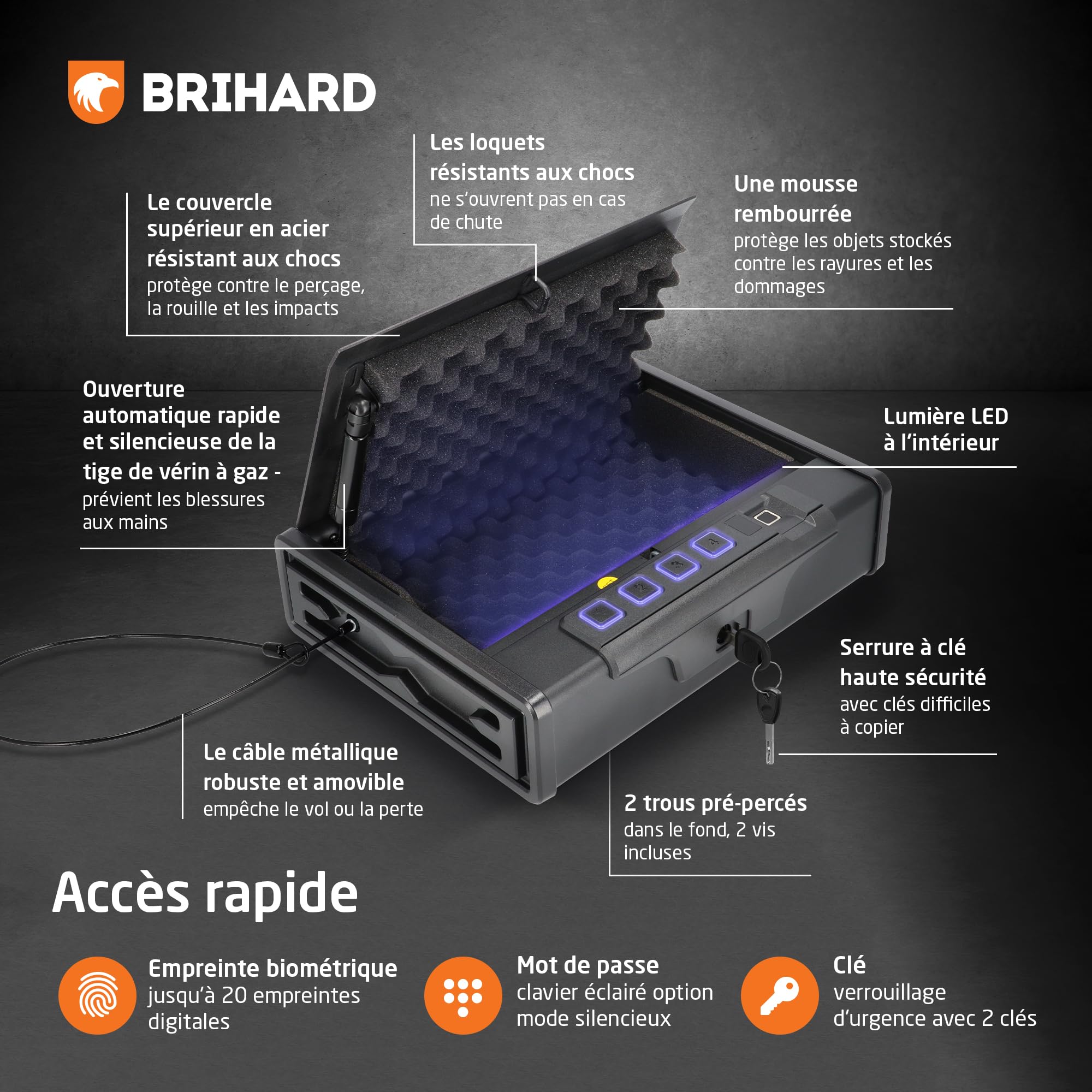Extra Strong Case, Coffre D'armes Portable avec Cadre en Aluminium