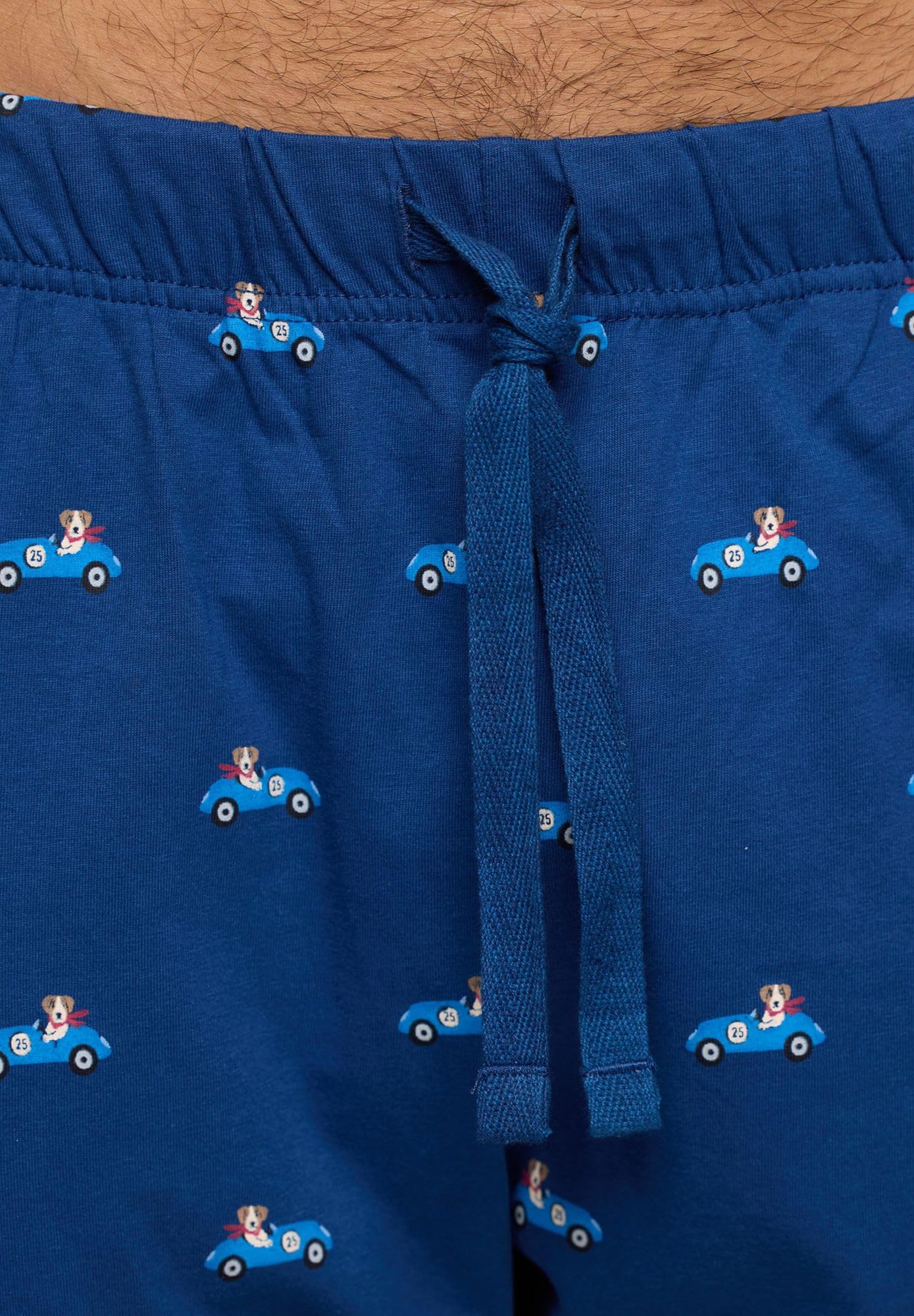 YAMAMAY - Pigiama Lungo, Uomo, Blu, 100% Cotton, Jersey, Stampato
