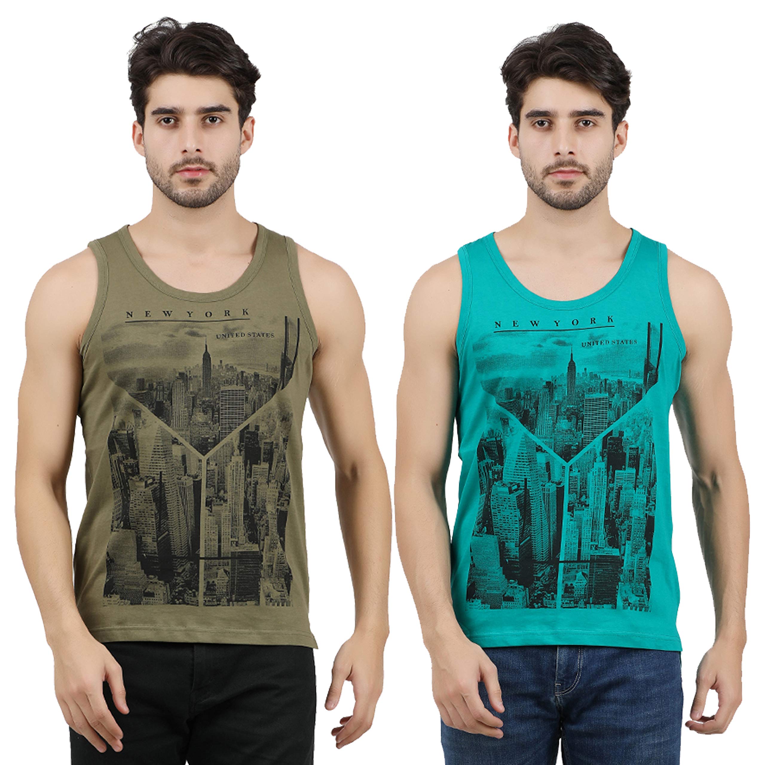 Men Cotton Regular Fit Vest (Pack of 2)-image-14