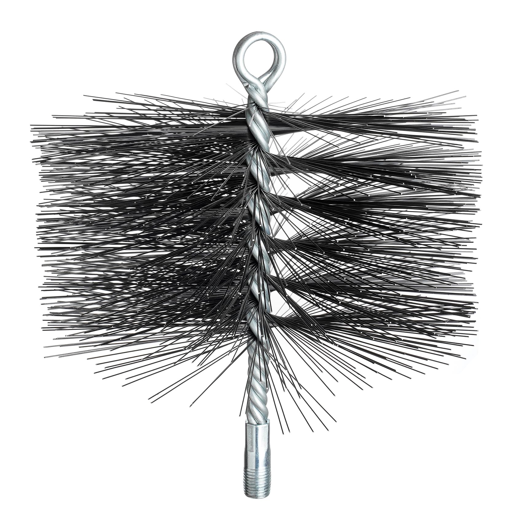 Stanbroil 8 Inch Round Steel Chimney Cleaning Brush with 1/4" NPT Fitting for Masonry Chimney Flue, Works with Most Chimney Rod Sets