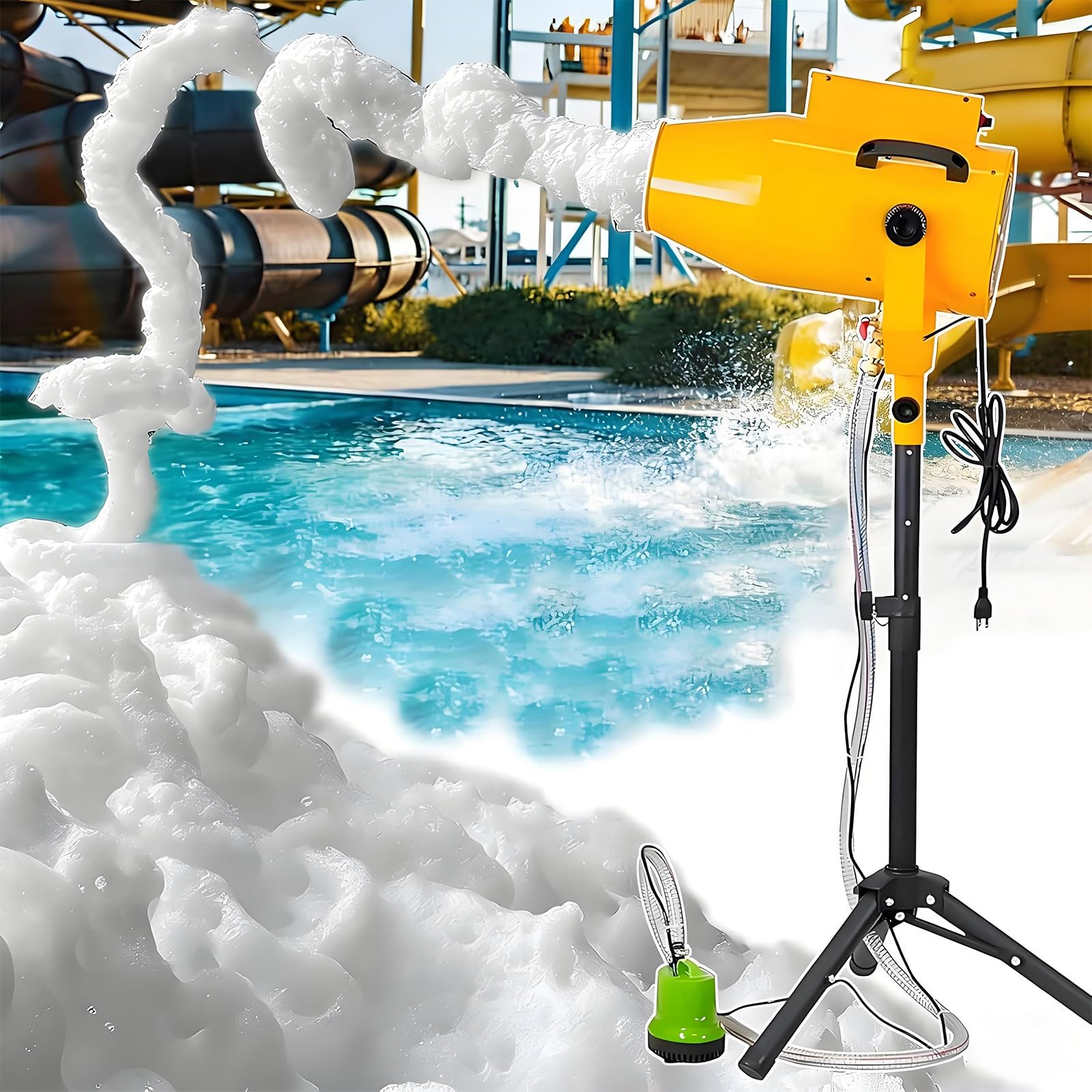 Máquina Espuma Grande Máquina Espuma Fiestas Máquinas Burbujas 1000W Distancia 6 A 10 M/área 80 M² Para Fiestas De Verano En Piscinas,Infantiles,Efectos De Escenario