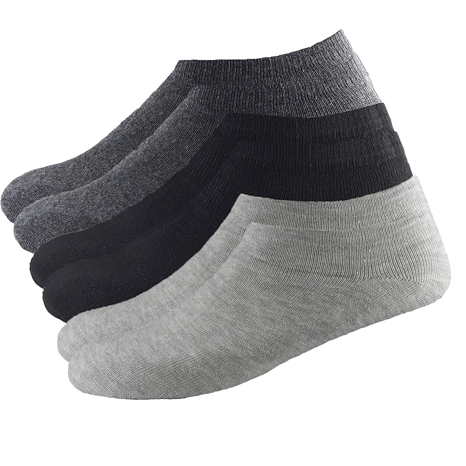 XODI Ultra Soft Designer Socks Ankle length, No Show Socks with Anti-Slip Silicon System - Pack of 3