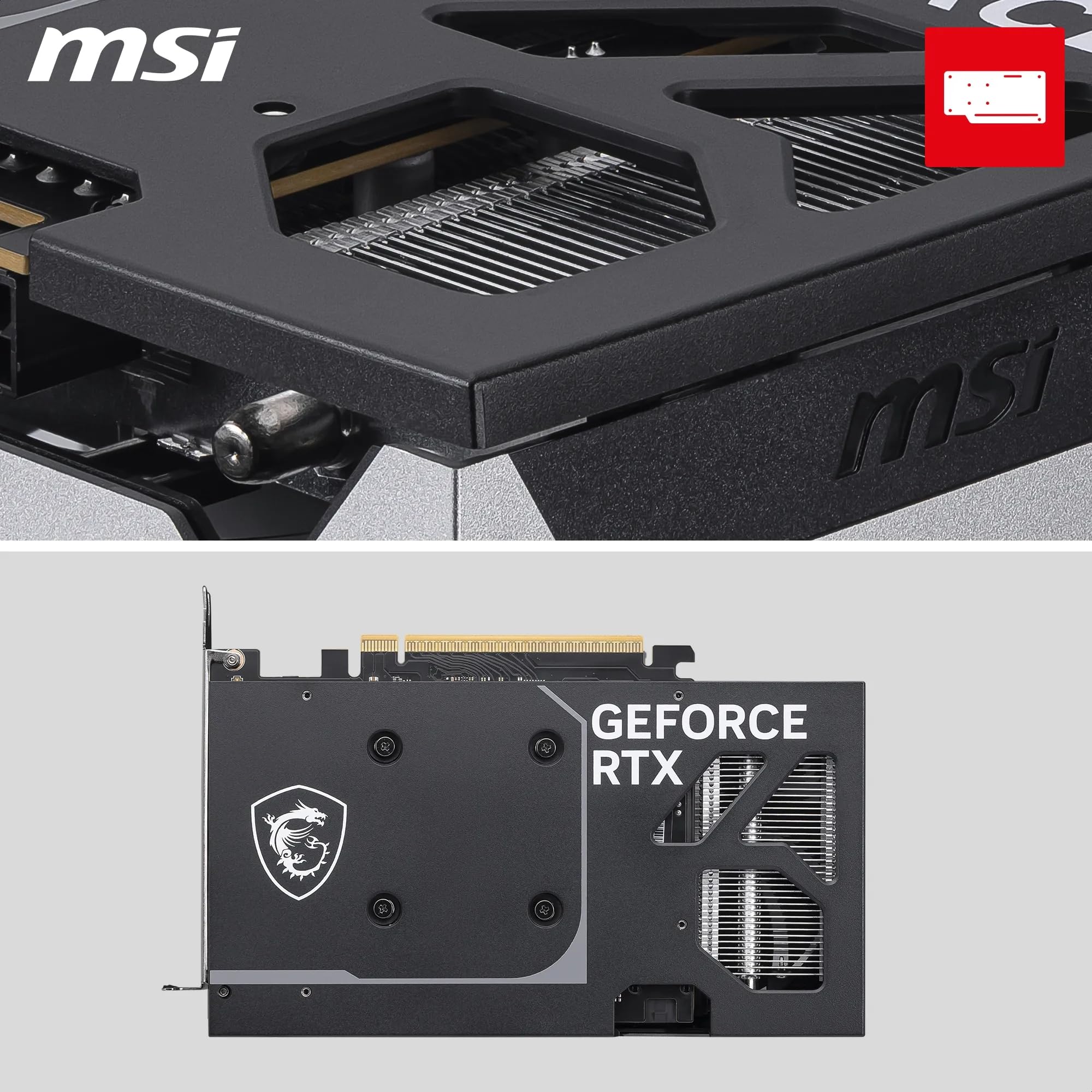 MSI Karta graficzna GeForce RTX 5050 8G VENTUS 2X OC - GPU RTX 5050, 8 GB GDDR6 (20 Gb/s/128-bit), PCIe 5.0 - podwójny wentylator konstrukcja termiczna (2 x wentylator TORX 5.0) - HDMI 2.1b