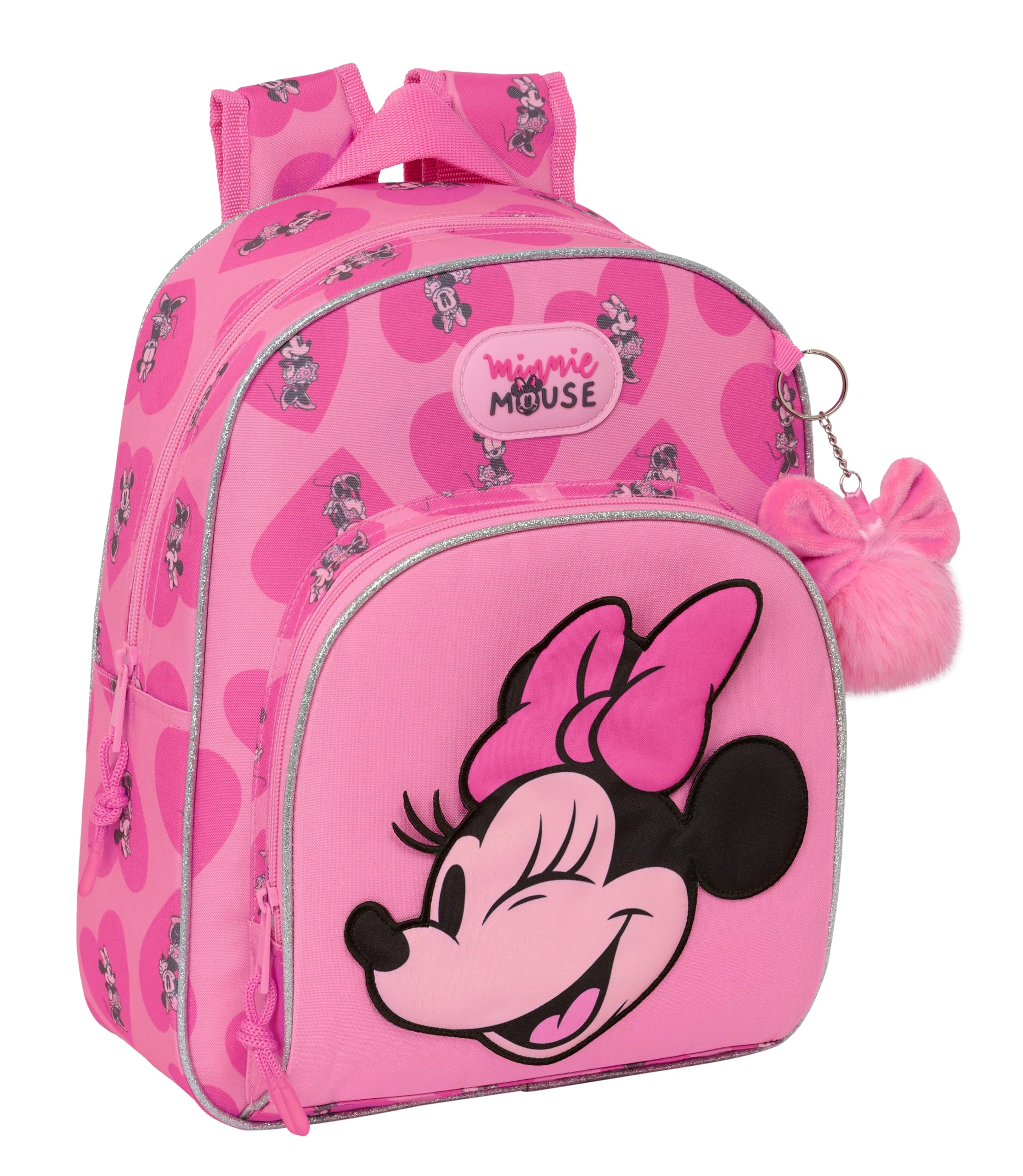 Safta MINNIE MOUSE LOVING - Mochila Infantil, Ideal para Niños de Diferentes Edades, Cómoda y Versátil, Calidad y Resistencia, 28x10x34 cm, Color Rosa