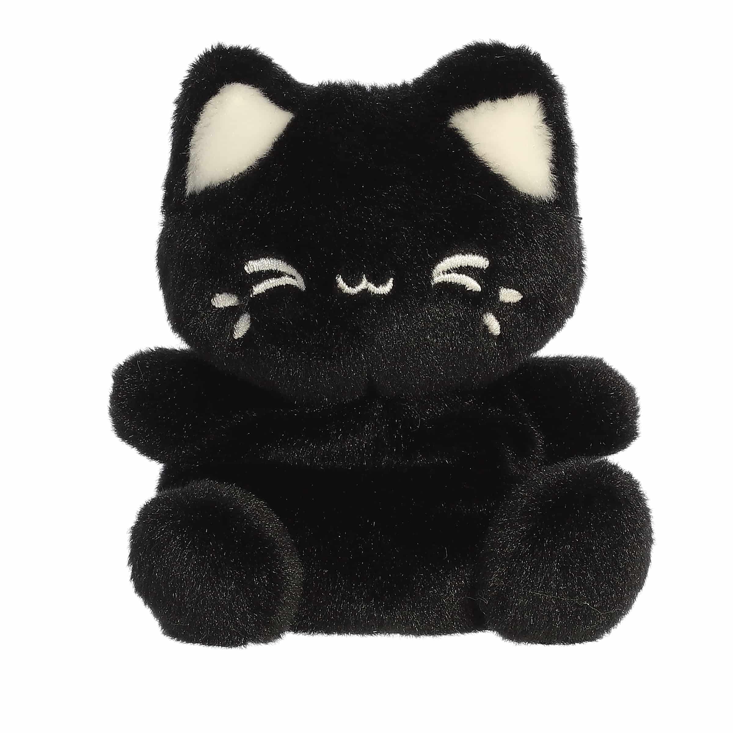 Aurora® Enchanting Tasty Peach® Meowchi Palm Pals™ Stuffed Animal - Bright & Colorful Design for Room Decor - Perfect for Adults, Kids, and Birthdays - Black Sesame 5 Inches