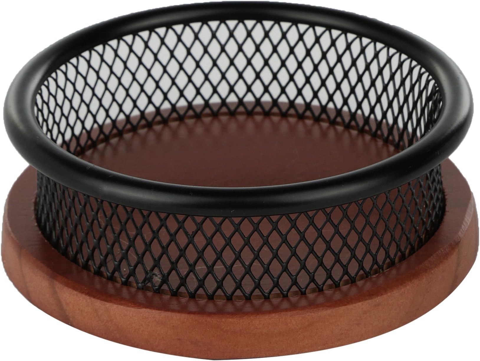 KLEAREX Mesh Collection Paper Clip Holder, Black - Wooden Bottom (KLE1W118)