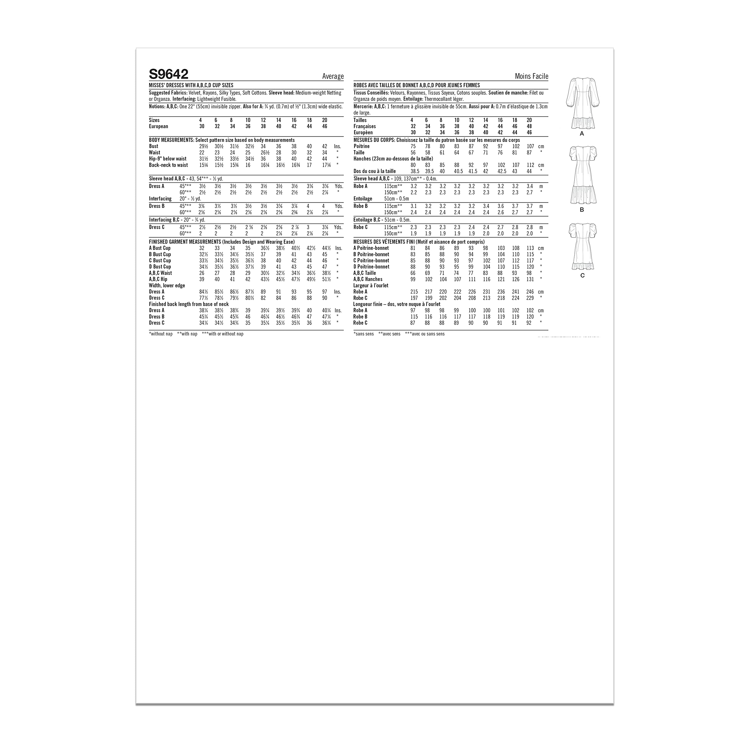 Simplicity SS9642D5 Misses Dress D5 (4-6-8-10-12), Mehrfarbig, Sizes 4-6-8-10-12