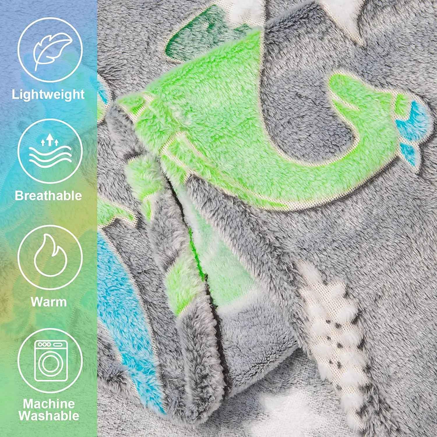 DEV BLOOMS Glow in The Dark Blanket for Kids Teens Boys Girls Soft Fluffy Lightweight Throw Blanket for Bed Sofa Travel 2